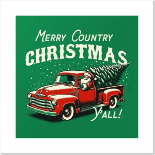 Merry Country Christmas Y'all! Posters and Art